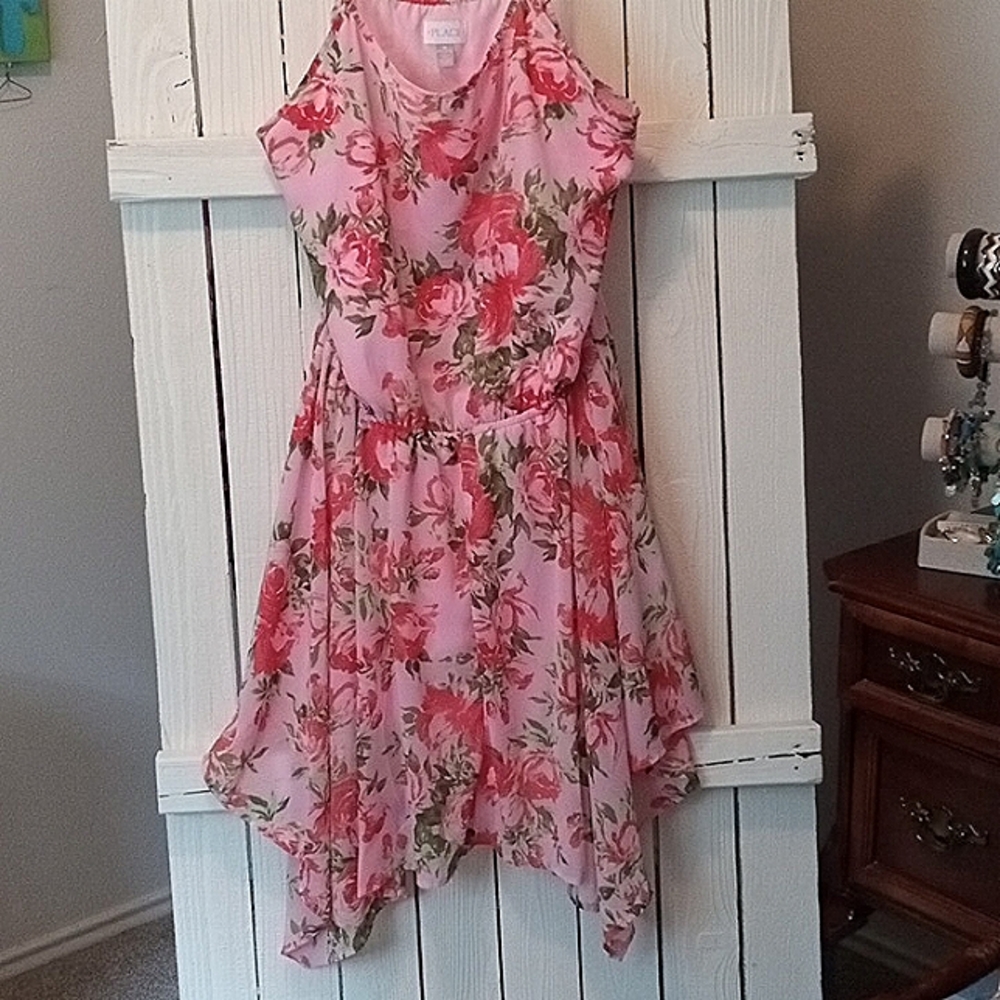 Place Pink Floral Summer Dress Sz 18
